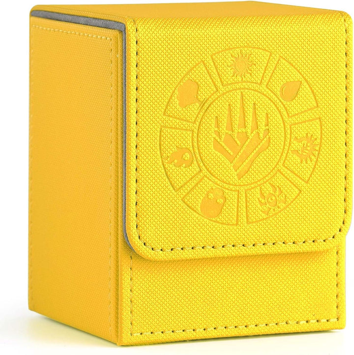 Card Deck Box, 110+ Storage MTG Deck Box with 50 Pcs Card Sleeve, Collectible Trading Card Cases for Magic Commander and More (Black)