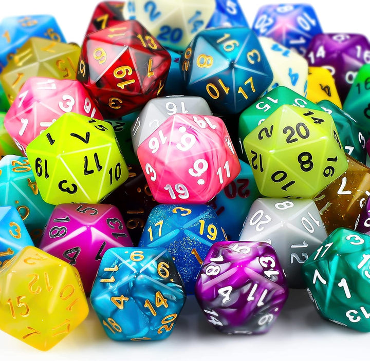 50 Pieces Polyhedral Dice Sets with Black Pouch Compatible with RPG MTG Tabletop Role Playing Table Games Multi Colored Assortment (10 Sided Style)