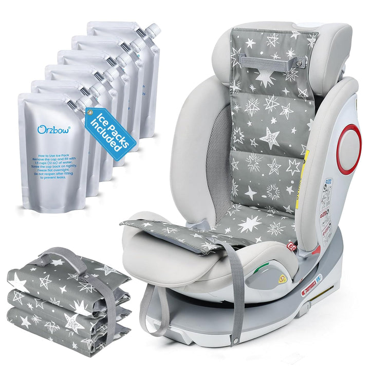 Car Seat Cooling Pad for Toddler with Removable Ice Pack, Summer Baby Cooling Pad for Car Seats and Strollers, Portable Carseat Cooler Ice Cushion, Keeping Baby Cool in the Summer, Gray