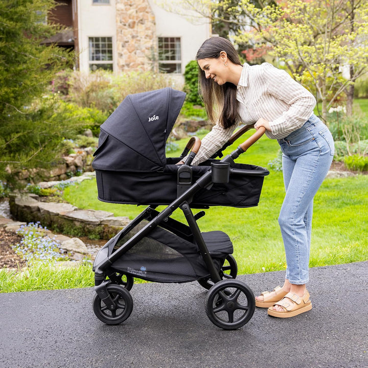 Ginger 4-In-1 Convertible Pramette and Stroller, Height Adjustable Seat, All-Wheel Suspension, Extra Storage – for Newborns and Toddlers (Evergreen)