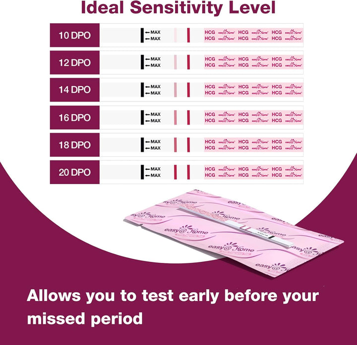 Pregnancy Test Strips Kit: 10 Pack Hcg Test Strips - Early Detection Home Pregnancy Strips Bulk