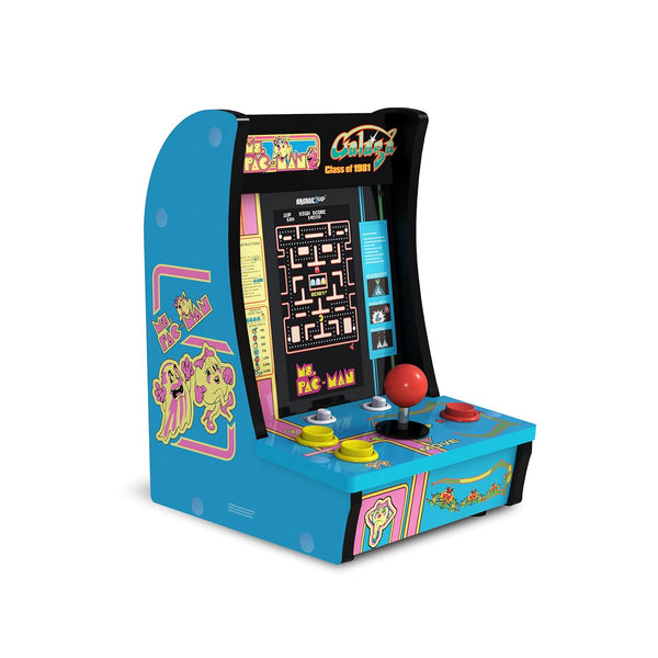 Class of ‘81 Ms. Pac-Man/Galaga Countercade – 3 Classic Games, Retro Game Console for Home, Portable Console with 7-Inch Screen, Table-Top Video Game for Game Room