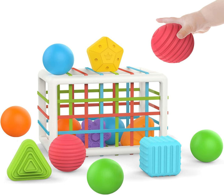 Montessori Toys for 1 Year Old, 6 Pc Multi Sensory Shape, Toddler Developmental Learning Birthday Gifts, Baby Toys 12 Month