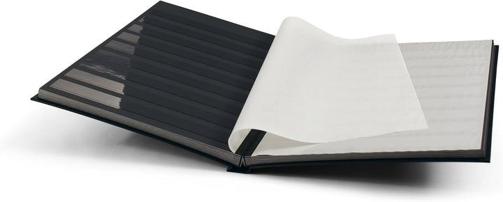 – “BASIC” Hard Cover Stockbook for Stamps - 32 Black Cardstock 6”X9” (A5) Pages with Clear Strips - Red