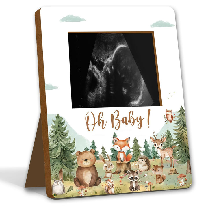 Winnie Pregnancy Milestone Keepsake & Ultrasound Picture Frame - Baby Shower Sign & Decor - Gifts for Gender Reveal