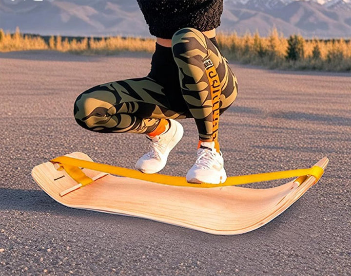 Balance Board Trainer for Adults Kids，Hockey Snowboard Wobble Board,Flat Belt Flexibility Trainer