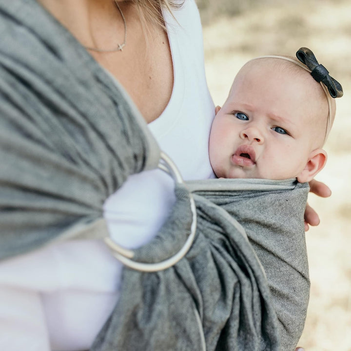 Ring Sling Baby Carrier for Infants and Toddlers - Beautiful, 100% Soft Cotton Baby Wraps Carrier for Babies 8-35 Lbs - Perfect Baby Shower Gifts Moms and Dads - Nursing Cover (Midnight)