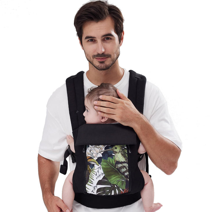 Baby Carrier Newborn to Toddler,Baby Carrier with Hip Seat,Ergonomic, Safety-Certified Baby Hip Carrier with Foldable Neck Support Pod,12 in 1 Baby Holder Carrier with Adjustable Waist Belt-Black