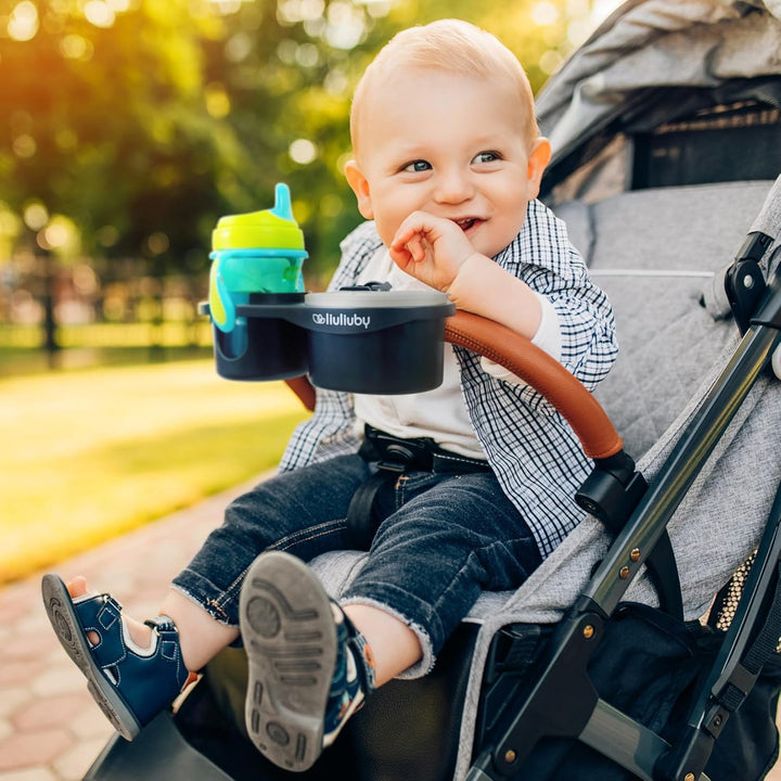 Universal Stroller Snack Tray Attachment | Stroller Cup Holder Attachment Universal Snack Tray for Stroller Tray Attachment | Clip on Baby Stroller Accessories for Joggers, Umbrella & Wagons