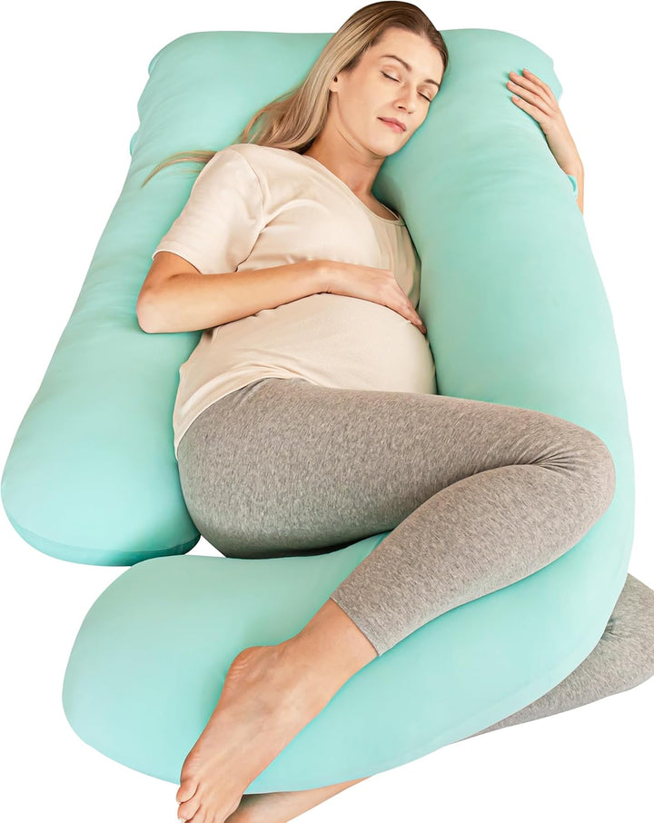 Pregnancy Pillows, Soft U-Shape Maternity Pillow with Removable Cover - Full Body Pillows for Adults Sleeping - Pregnancy Must Haves - Jumbo 57 Inch - Grey