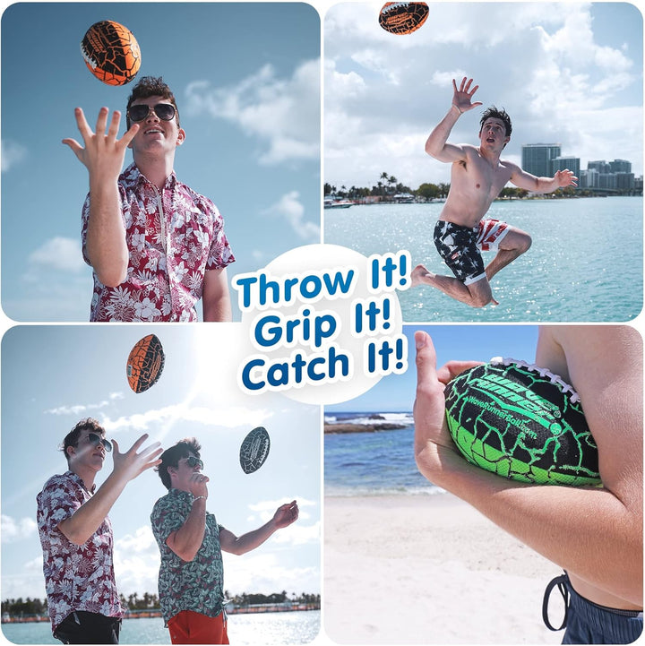 Grip It, Size 9.25In - Water Football, Beach Toys, Kids Outdoor Games for Summer | Pool Toys Football - Special Grip Pattern, Double Laced, Lightweight, All Weather Fun Water Toy