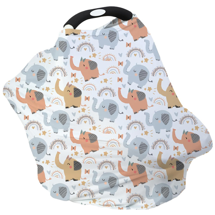 Breathable Car Seat Cover for Babies – Multi-Purpose Soft Rayon Nursing Cover for Breastfeeding, High Stretchy Infant Carseat Canopy, Stroller Cover (Smooth Rayon, Roman Green)