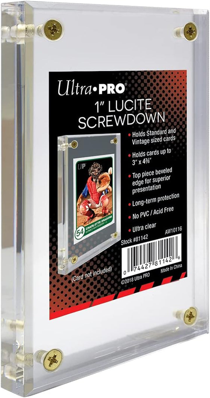 1” Thick Lucite Screwdown Trading Card Display