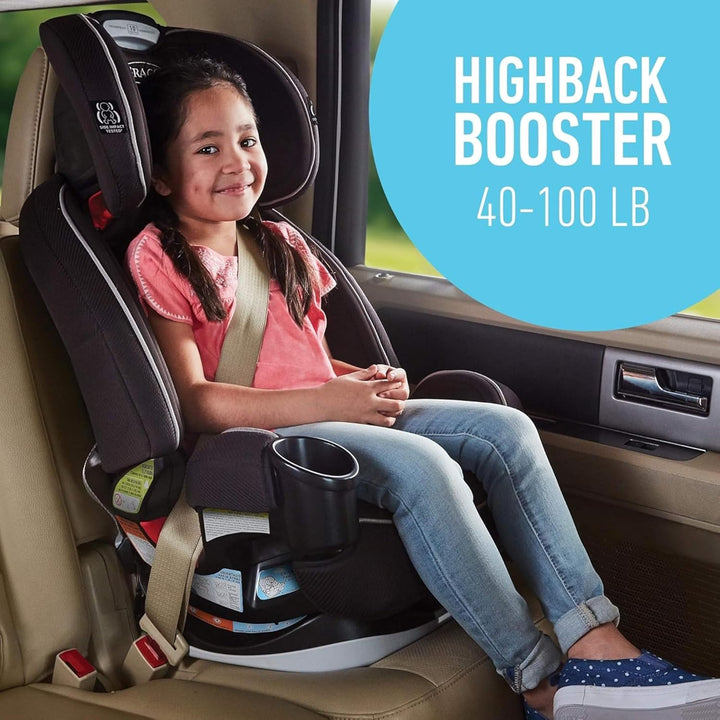 Grows4Me 4-In-1 Car Seat, Convertible Infant to Toddler Car Seat and Booster, West Point Design, for 10 Years of Safe, Comfortable Journeys