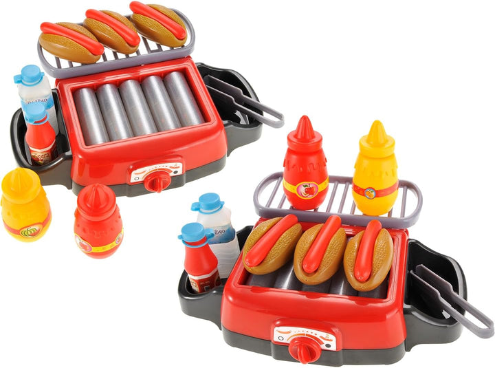 Hot Dog Roller Grill Play Set - Electric Stove Toy with Light & Sound | Pretend Play Kitchen Appliance for Kids | Fun Barbecue Food Toy for Toddlers