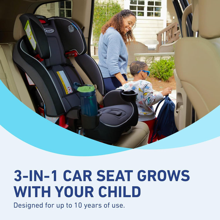 Slimfit 3-In-1 Convertible Car Seat, Ultra-Space-Saving Design, Darcie, Suitable for Rear and Forward-Facing, Highback Booster Seat with 10-Position Headrest