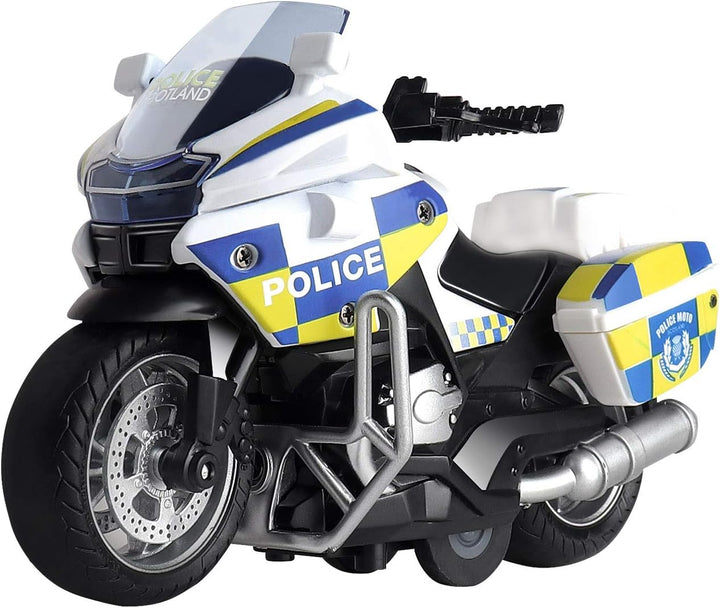Police Motorcycle Toy - Pull Back Toy Motorcycle with Sound and Light Toy,Toy Motorcycles for Boy,Toys for 3-9 Year Old Boys (Blue)