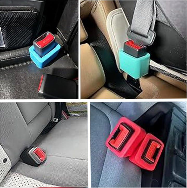 2 PCS Seat Belt Buckle Holder, Silicone Auto Rear Seatbelt Buckle Booster- Keep Upright and Stable, Suitable for Kids
