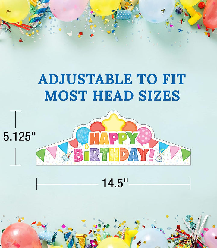 Carson Dellosa 30-Piece Birthday Crown Set, Colorful Party Hats for School and Kids Parties, Gift Bags, Elementary and Kindergarten Classroom Must Haves