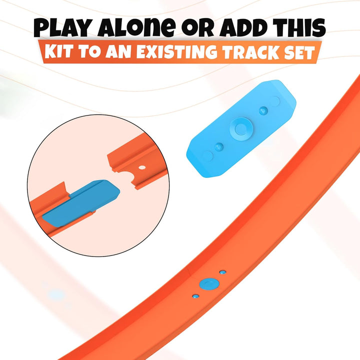 Replacement Track Set Builder Pieces for Hot Wheels Toy Cars 36-Piece Straight Track Set, Connectors Included, 15 Feet of Track