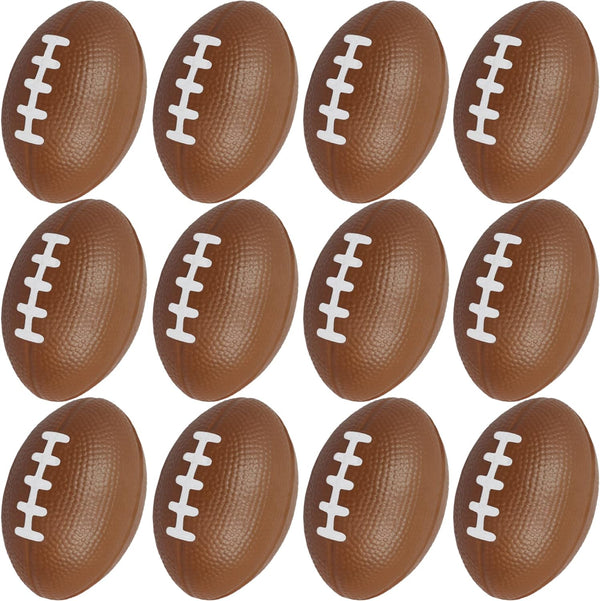 Mini Foam Footballs 12 Pcs Pack | 3.25” Inch Party Favor Balls for Kids | Mini Football Stress Ball Bulk | Toy Sports Little Footballs | Big Game Party Decoration Balls | Small Foam Football for Kids