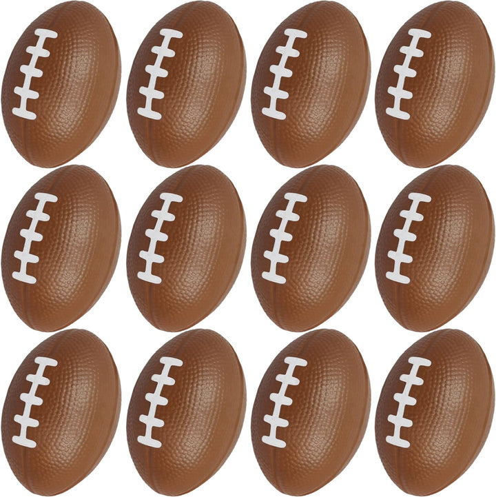 Mini Foam Footballs 12 Pcs Pack | 3.25” Inch Party Favor Balls for Kids | Mini Football Stress Ball Bulk | Toy Sports Little Footballs | Big Game Party Decoration Balls | Small Foam Football for Kids