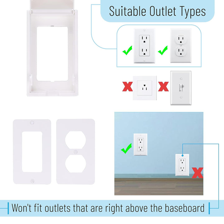 Bates - Baby Safety Outlet Cover Box, Outlet Covers Baby Proofing, Plug Covers for Electrical Outlets