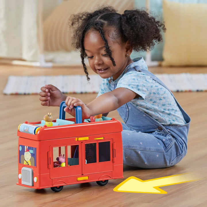 2-In-1 Party Bus Playset with 3 Figures and 13 Accessory Pieces, Preschool Toys for Girls and Boys, Kids Gifts, Ages 3+