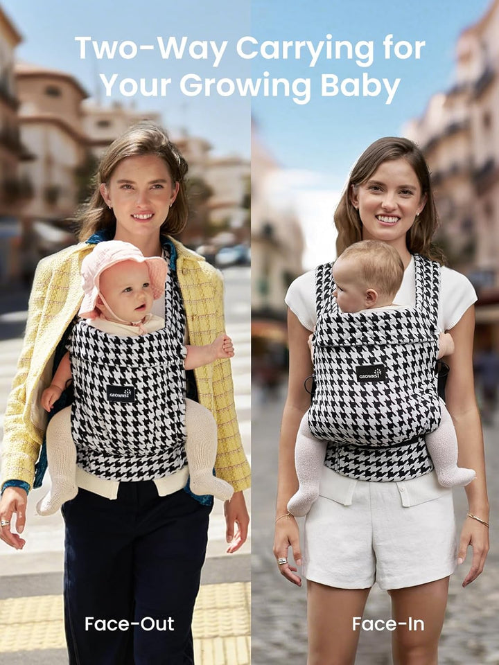 Baby Carrier Newborn to Toddler, Ergonomic Baby Toddler Carrier Slings Wraps with Head Support, Easy to Wear, Infant Carrier Baby Gift, Travel and Hiking Friendly,For 7 to 44 Lb(Houndstooth)