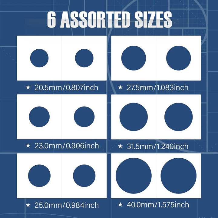 600PCS Coin Flips in 6 Sizes Cardboard Coin Holders for Colletors 2X2 Inch Coin Cardboard Coin Flips for Coin Collection (Coin Flips 6-600Pcs)