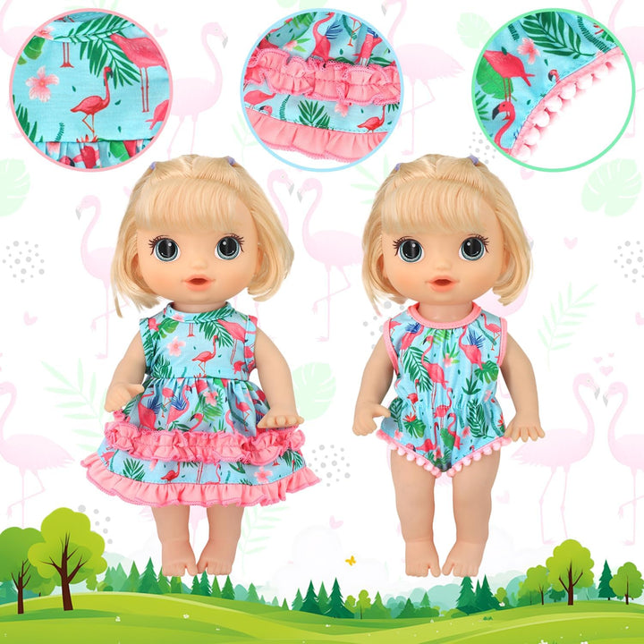 10 Set Alive Baby Doll Clothes, Doll Clothes for 10-12 Inch Girl Dolls Outfits Accessories Include Cute Jumpsuit, Skirts