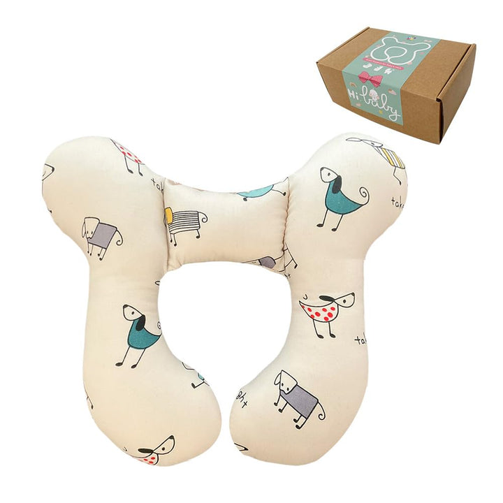 Baby Neck Pillows, Comfortable Baby Travel Head Neck Support Pillow for Car Seat Stroller Pushchair, Soft PP Cotton Travel Pillow for 0-1 Year Old Toddler Infant Newborn, Zoo