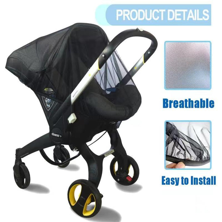 Mosquito Net for Baby Car Seats,Baby Mosquito Net for Infant Car Seats,Infant Stroller and Bassinets,Portable Durable, Long-Lasting Infant Insect Shield Netting,Premium Quality,Machine Washable(Black)