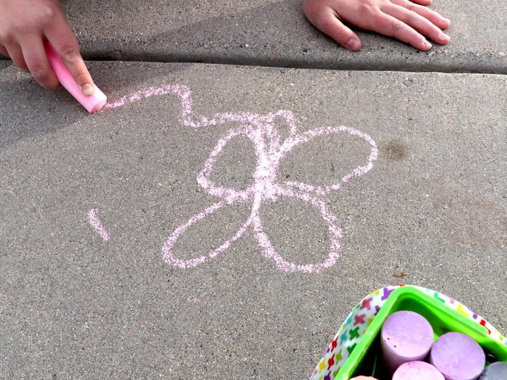 Non Toxic Sidewalk Chalk Bucket (24 Count) - Washable Colored Chalk Bulk Set for Kids and Toddlers Outdoor Games