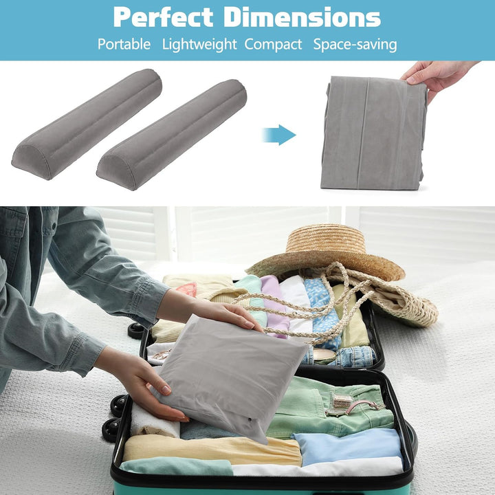 2Pack Travel Bed Rails for Toddlers | Non-Slip Soft Flocking Portable Inflatable Bed Rails for Toddlers | Travel Toddler Bed Rail for Full, Queen, King Size Beds | Portable Bed Rail for Travel