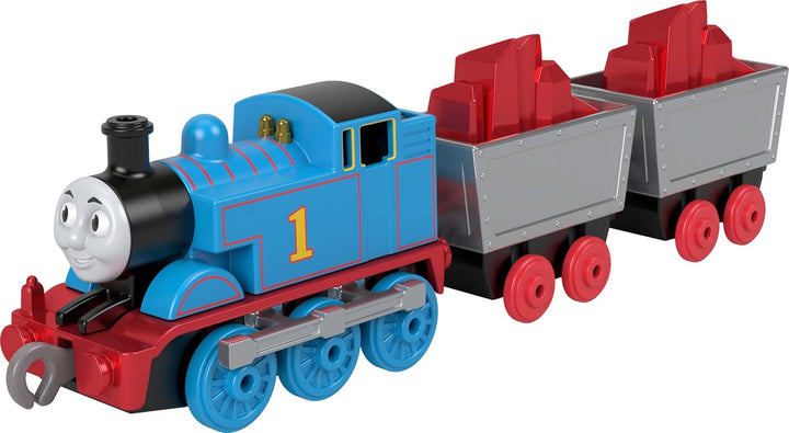 by  Collectible Toy Train, Small Die-Cast Mattel 80Th Engine with Premium Deco & 2 Stock Cars with Red Crystal Cargo