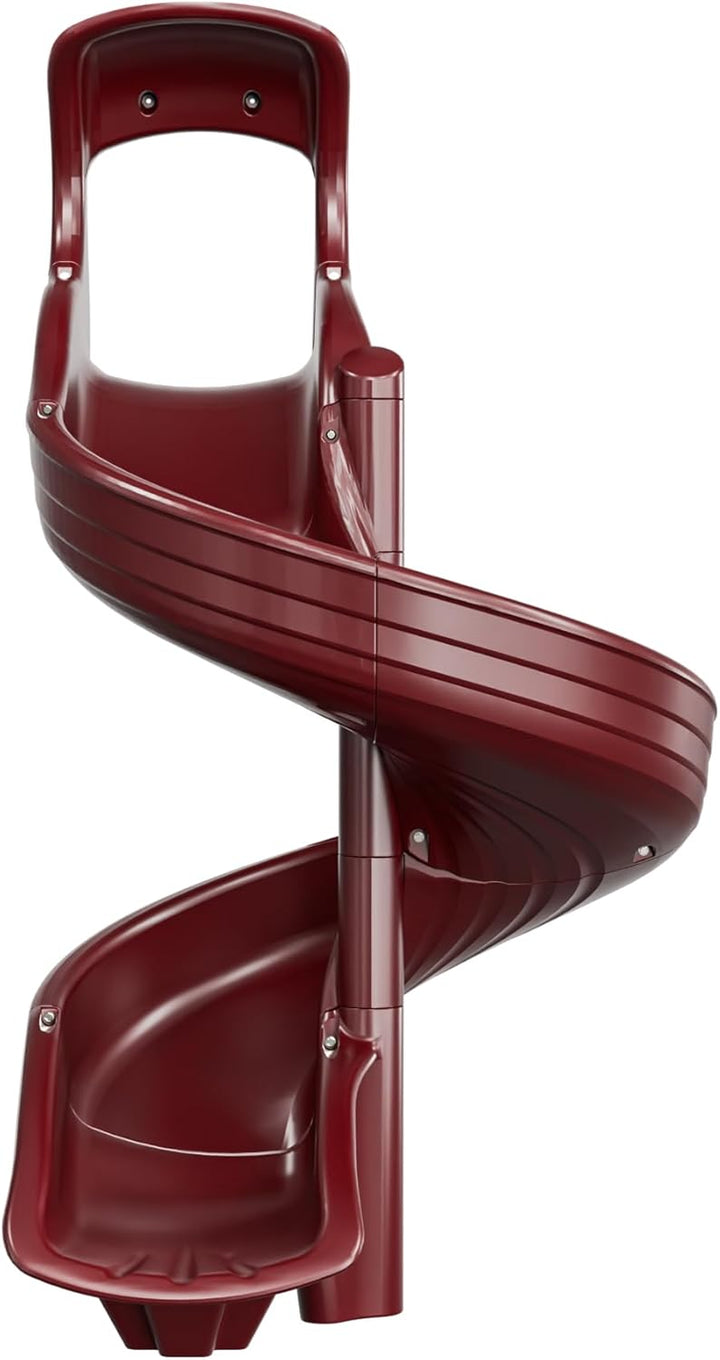 Playground Slide for Kids - Big Spiral Outdoor Slide Attachment for Treehouse or Deck - Plastic Playset Slide for Playground or Backyard with Open Twisty Design - Exit Right - 5 Ft - Gray