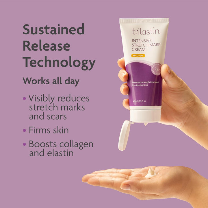 Stretch Mark Cream for Pregnancy - 5.5 Oz Tube - Vitamin-Infused Cocoa Butter Formula - Intensive Scar Treatment - Hypoallergenic & Paraben-Free