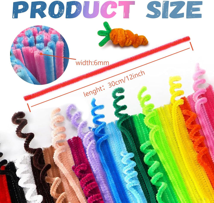 Pipe Cleaners Craft Bulk,Kids Toys & Games Gifts,200Pcs Arts Crafts,Chenille Stems Art Supplies for Projects Creative DIY Room Decor,Christmas Decorations,Juegos Para Niños Fidget Toys for Ages 5-7