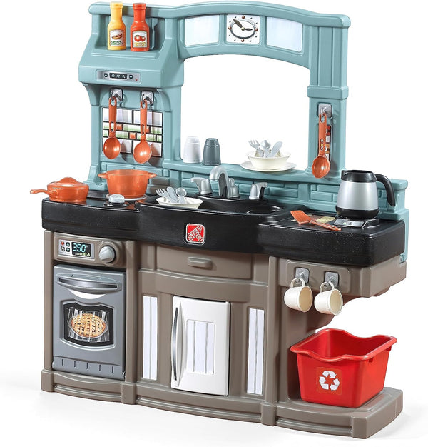 Best Chefs Kids Kitchen Playset, Indoor/Outdoor Kitchenette, Interactive Play with Lights and Sounds, Made of Durable Plastic, Includes 25 Piece Toy Accessories, for Toddlers 2+ Years Old