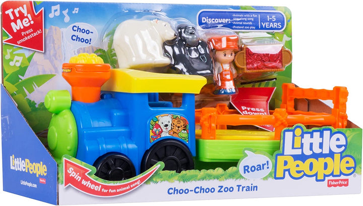 Little People Toddler Toy Train Choo-Choo Zoo with Music Sounds and 3 Figures for Pretend Play Ages 1+ Years