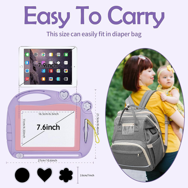 Magnetic Drawing Board Toddler Toys for Girls Gifts, Erasable Sketch Writing Doodle Pad Travel Games for Kids in Car, Early Education Learning Skill Development Toys for Kids Toddlers