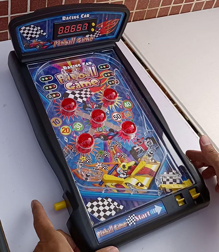 Racing Car Pinball Machine,Electronic Tabletop Pinball Game with Lights & Sounds,Led Digital Scoreboard,Suitable for Kids and Adults