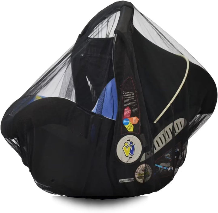 Stroller Netting Mosquito for Baby, Sewn in Pouch, Toddler Mosquito Net for Stroller with Storage Bag, Infant Car Seat Mesh Net, Black