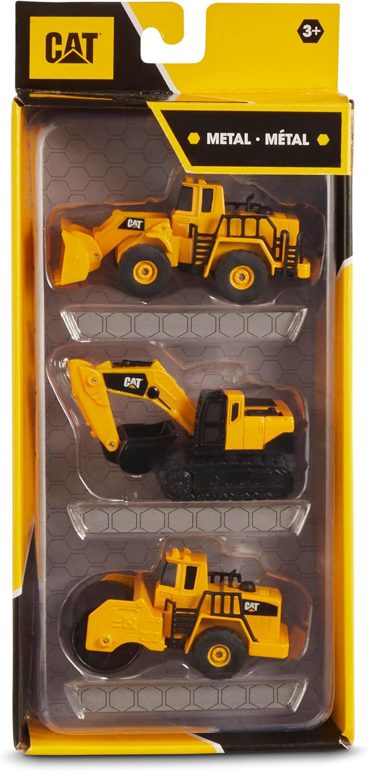 Construction Toys  Construction Die Cast Metal 3 Pack Vehicles - Steam Roller/Excavator/Wheel Loader for Ages 3+