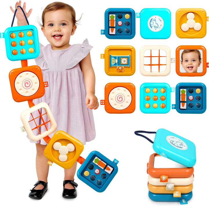 Busy Board for 1 Year Old Montessori Toys for 1 2 Boy Girl Toys Toddler Car Airplane Travel Activities Essentials 1-3 Busy Cube Stocking Learning Education Baby Toy 12-18 Months Birthday Gifts 1 2 3