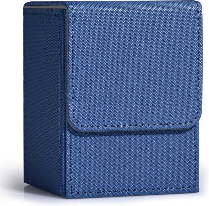 Card Deck Box for Trading Cards, MTG Commander Deck Box Holds 120+ Single Sleeved Cards, Leather Magnetic Card Storage Box Fits for TCG CCG Magic Cards (Black)