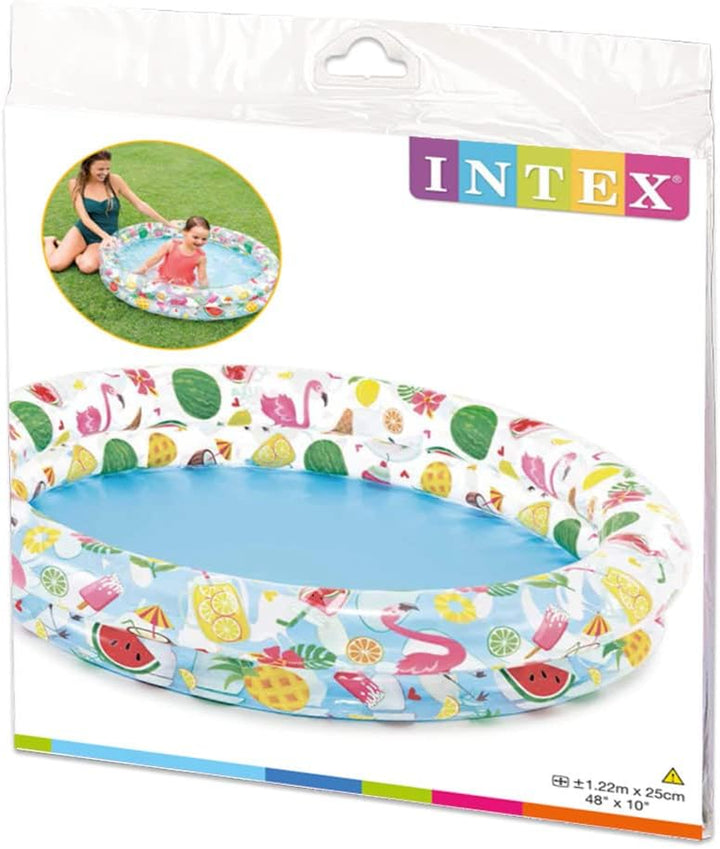 Inflatable Stars Kiddie 2 Ring Circles Swimming Pool (48" X 10") [Assorted Styles]