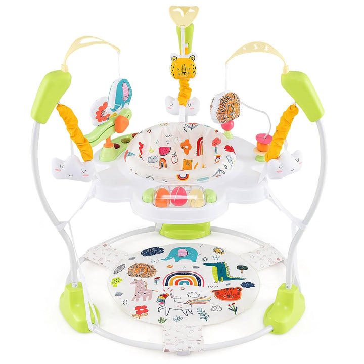 Baby Jumpers and Bouncers, Infant Activity Center with Music Lights Sounds, 360° Rotating Seat and 3 Adjustable Heights, Baby Play and Learning Center for 6-12 Months