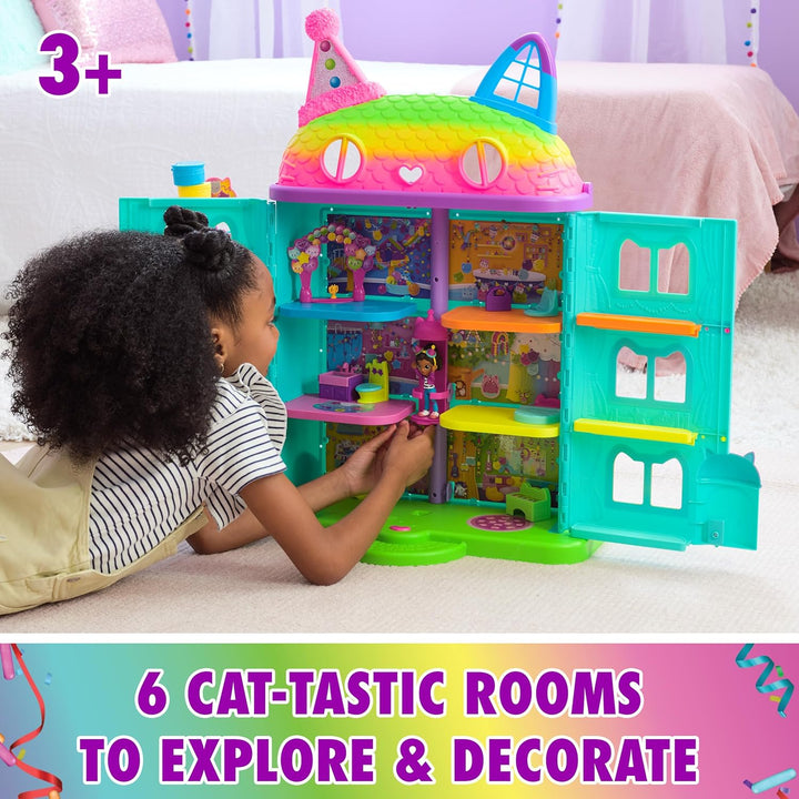 , 14 Pc Celebration Dollhouse, 25-Inches Tall, with Toy Figures, Doll House Furniture & 10 Sounds, Kids Toys for Girls & Boys Ages 3+